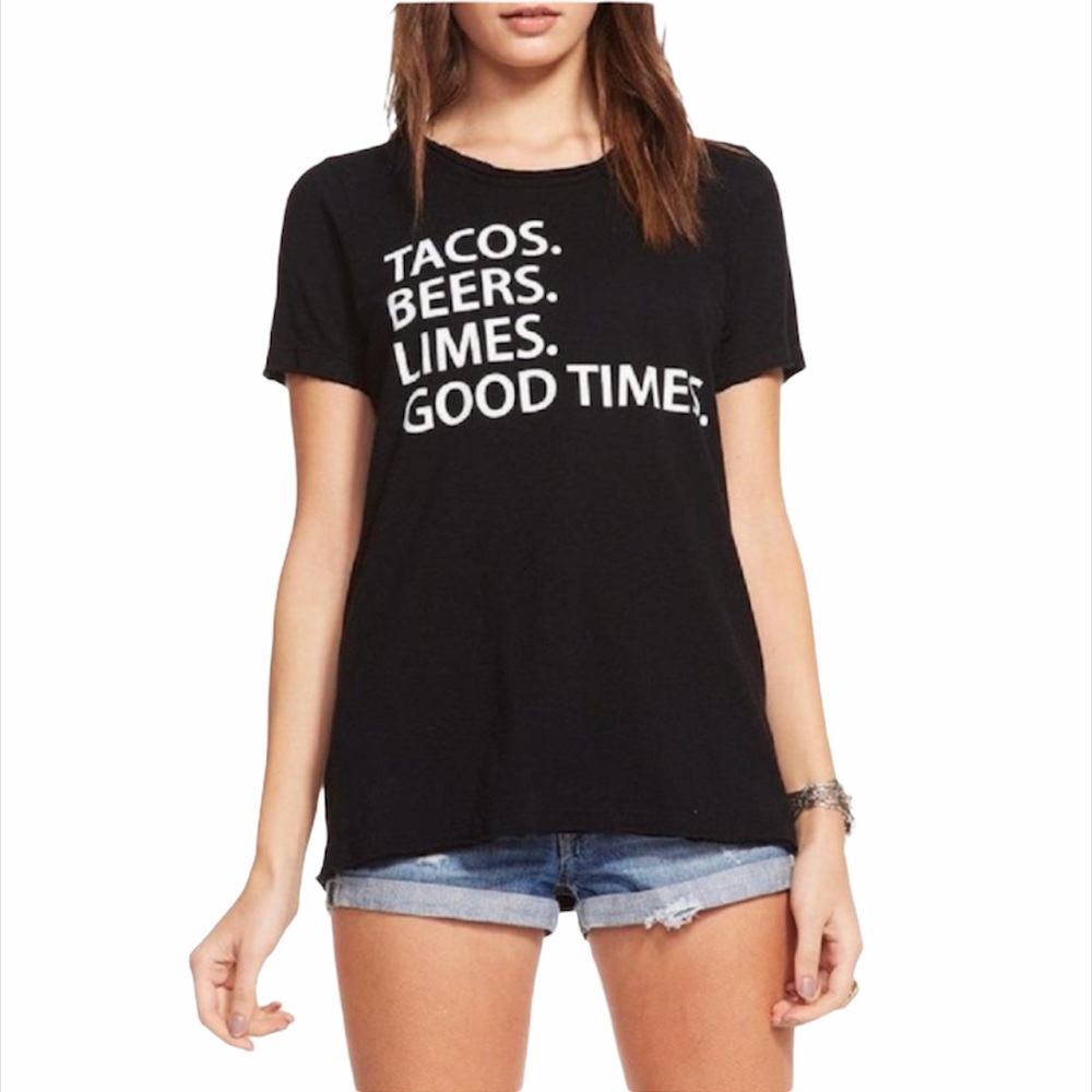 Chaser Black “Tacos Beers Limes” Crew Graphic Tee